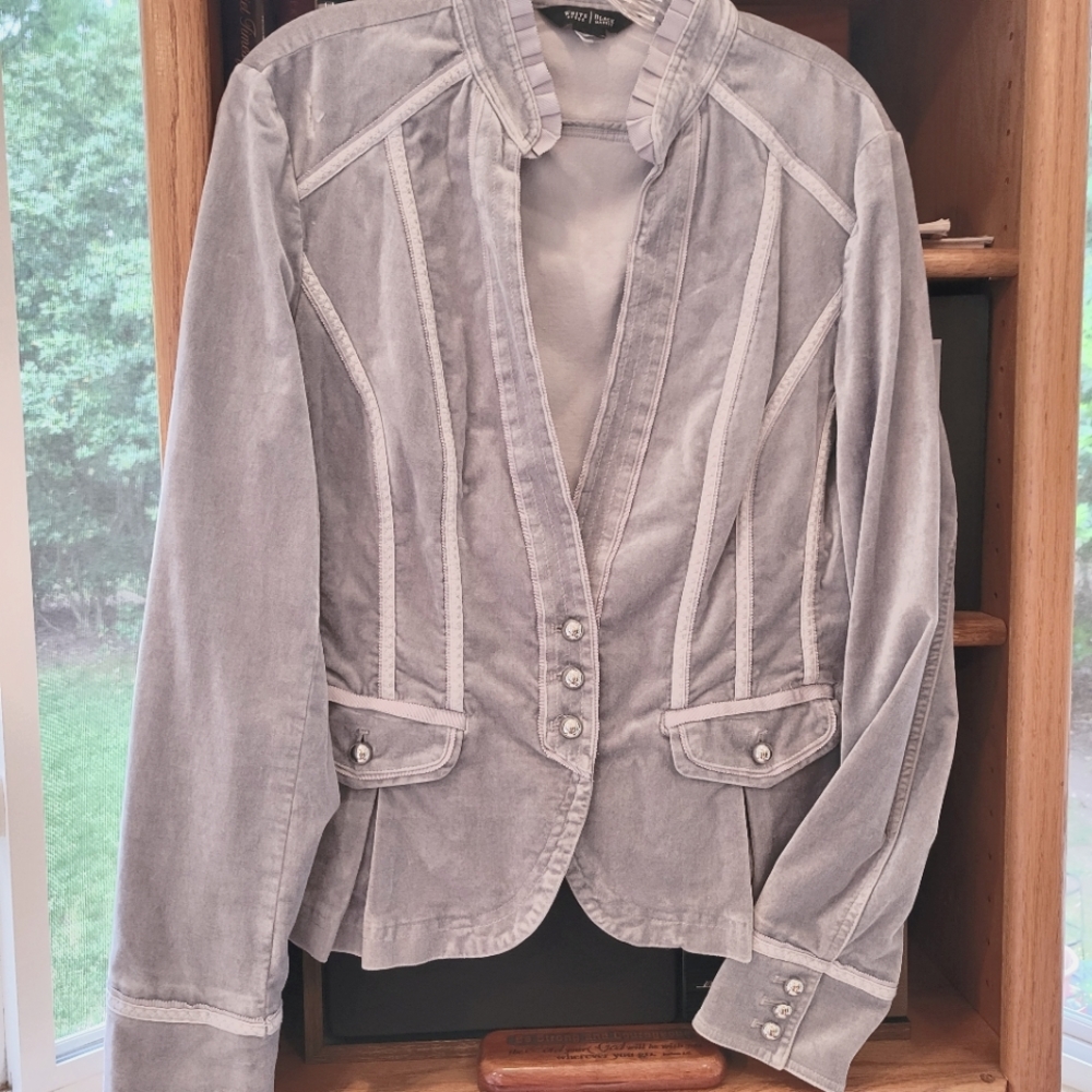 Silver gray velvet jacket